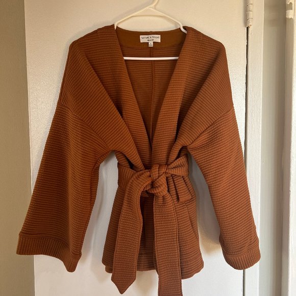 Madewell Texture & Thread Wrap Jacket Quilted Size M in Mustard/Orange - Picture 7 of 8